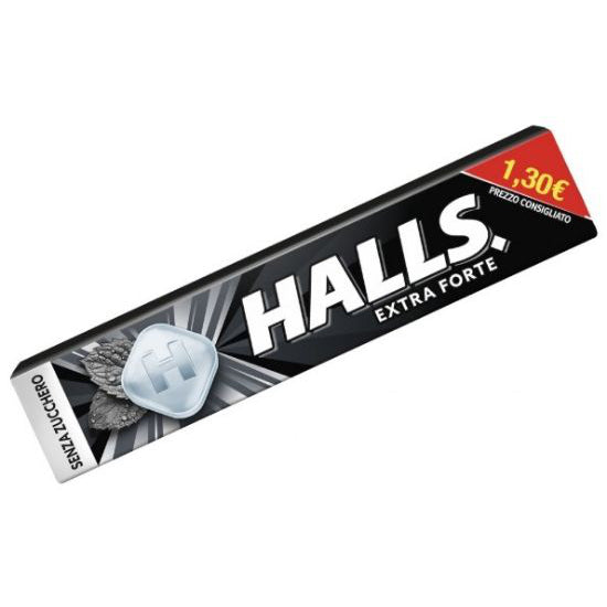 Halls Nera Senza Zucchero Extra Forte - 20Pz