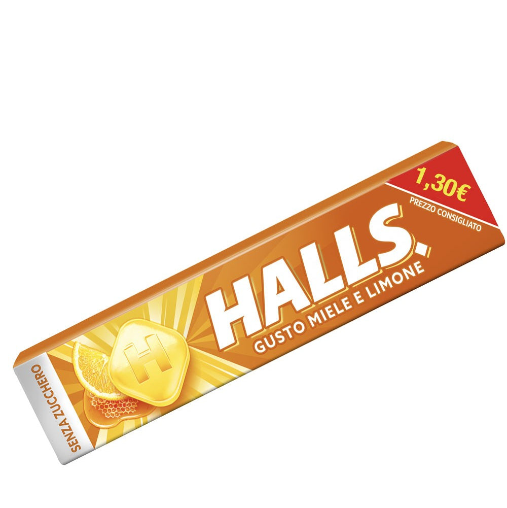 Halls Senza Zucchero Miele e Limone - 20Pz