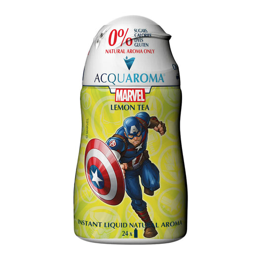 Acqua Aromatizzata Marvel Capitan America, Te Limone - Acquaroma 7 pz