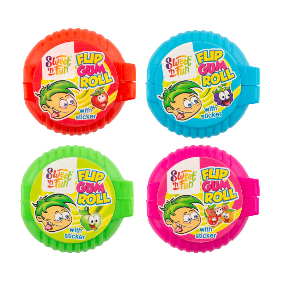 Rolli Gum Flip, Striscia Bubble Gum - Sweet 'n Fun Pz 30