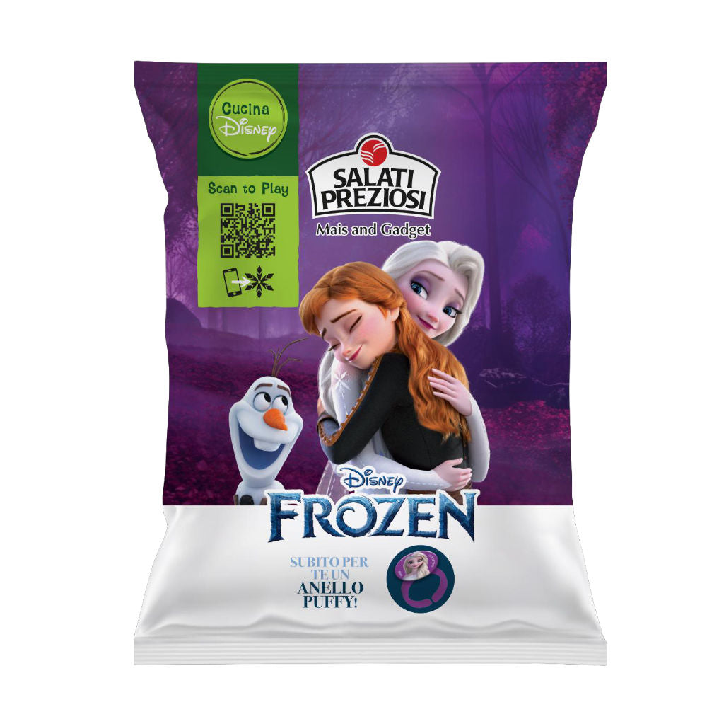 Cornetti al Formaggio Patatine con Sorpresa Frozen Salati Preziosi - 25gr 24Pz